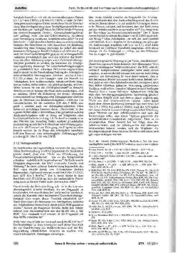 Vorschauseite 4: Tarifpluralität und die Frage nach der Gewerkschaftszugehörigkeit