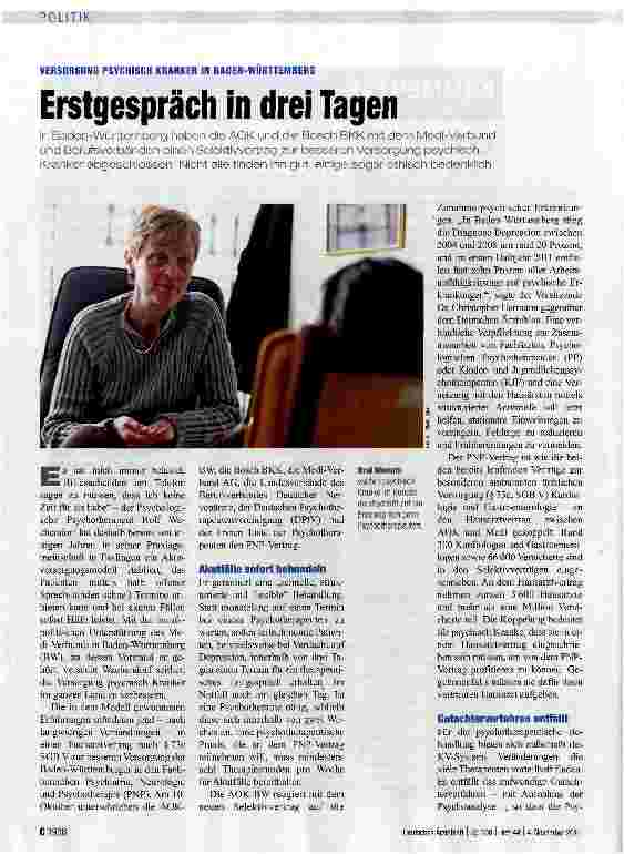 Vorschauseite 1: Erstgespräch in drei Tagen