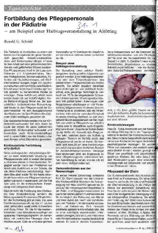 Vorschauseite 1: Fortbildung des Pflegepersonals in der Pädiatrie - am Beispiel einer halbtagsveranstaltung in Altötting