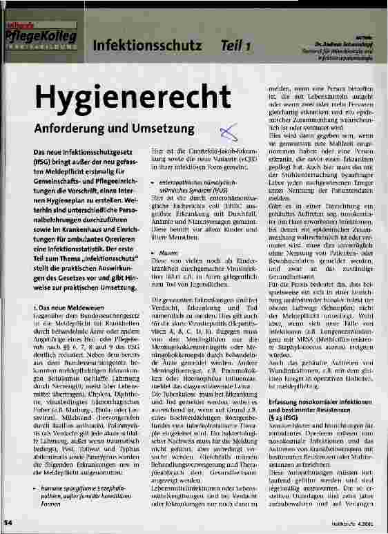Vorschauseite 1: Hygienerecht: Anforderung und Umsetzung Infektionsschutz Teil 1