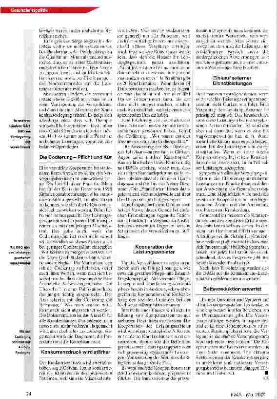 Vorschauseite 2: DRGs haben umwerfende Konsequenzen.