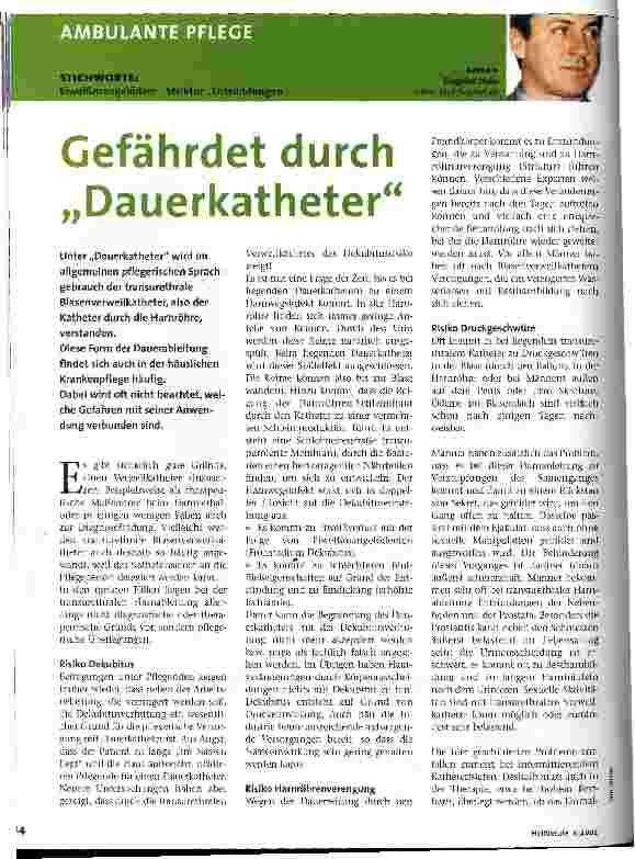 Vorschauseite 1: Gefährdet durch Dauerkatheter