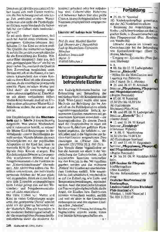 Vorschauseite 3: Psychosomatische Empfehlungen an die moderne Geburtshilfe
