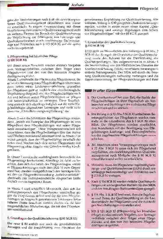 Vorschauseite 2: Die Regelungen des Pflege-Qualitätssicherungsgesetzes - Teil 1: Ambulante Pflege -