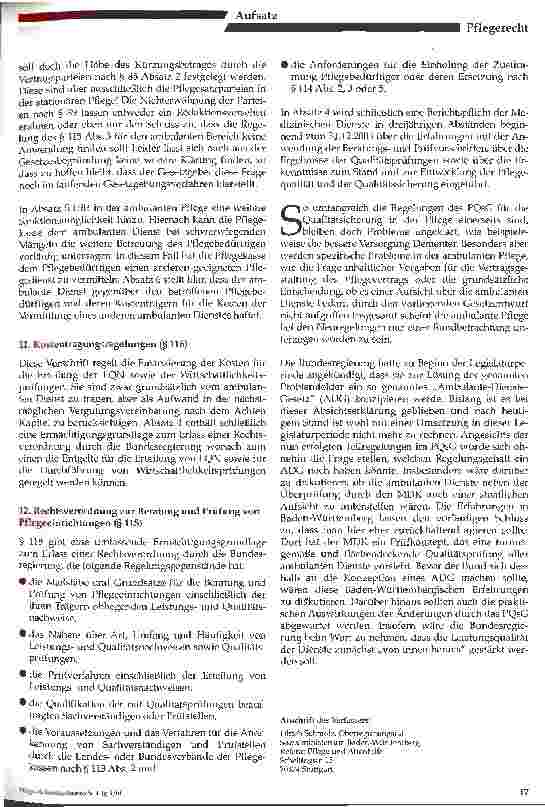 Vorschauseite 4: Die Regelungen des Pflege-Qualitätssicherungsgesetzes - Teil 1: Ambulante Pflege -