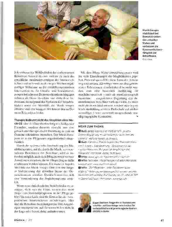 Vorschauseite 2: Schwere Demenz: Musik mindert Stress und UnruheBetreuungskräfte nach § 87b SCB XI