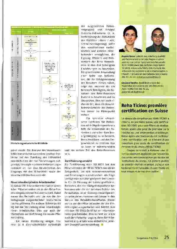 Vorschauseite 2: Schweizer Premiere: ISO 9001 zertifizierter Rehabilitationspfad