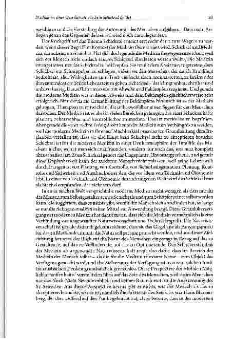 Vorschauseite 3: Medizin in einer Gesellschaft, die kein Schicksal duldet Eine Kritik des Machbarkeitsdenkens der modernen Medizin
