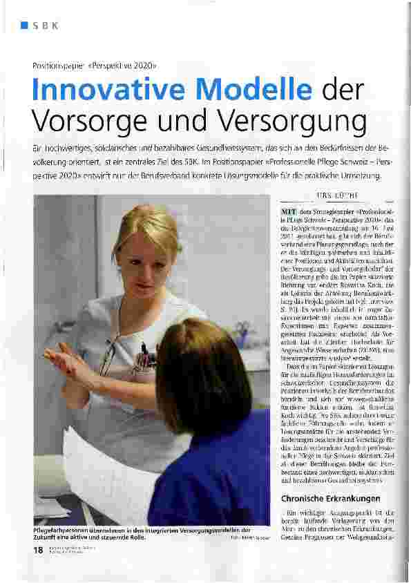 Vorschauseite 1: Innovative Modelle der Vorsorge und Versorgung