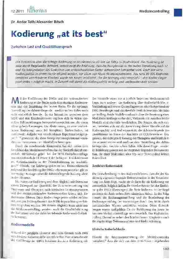 Vorschauseite 1: Kodierung „at its best