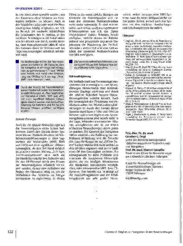 Vorschauseite 5: Navigation in der Neurochirurgie
