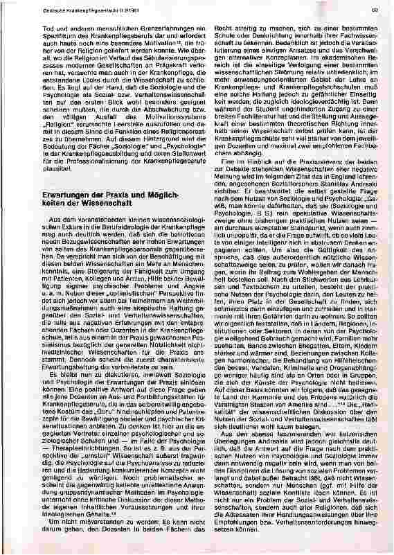 Vorschauseite 2: Soziologie und Psychologie in der Ausbildung des Krankenpflegepersonals - Möglichkeiten und Probleme