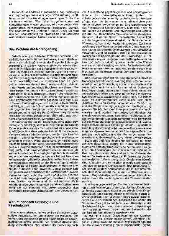 Vorschauseite 3: Soziologie und Psychologie in der Ausbildung des Krankenpflegepersonals - Möglichkeiten und Probleme