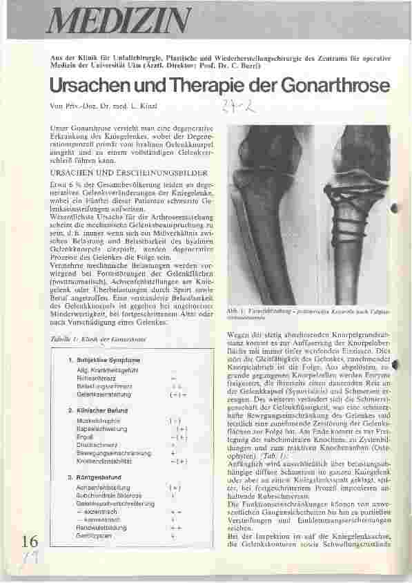 Vorschauseite 1: Ursachen und Therapie der Gonarthrose
