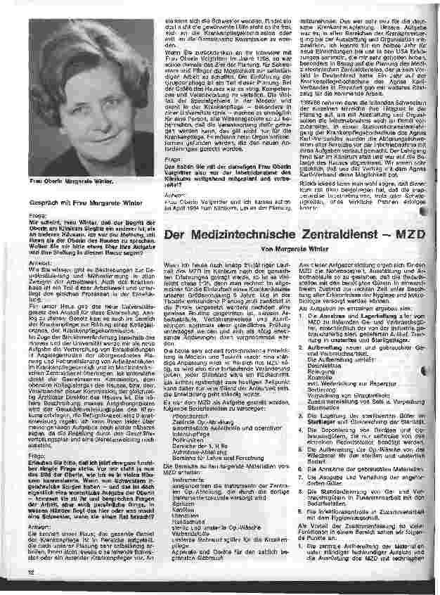 Vorschauseite 1: Der Medizintechnische Zentraldienst - MZD Das Klinikum der Freien Universität Berlin