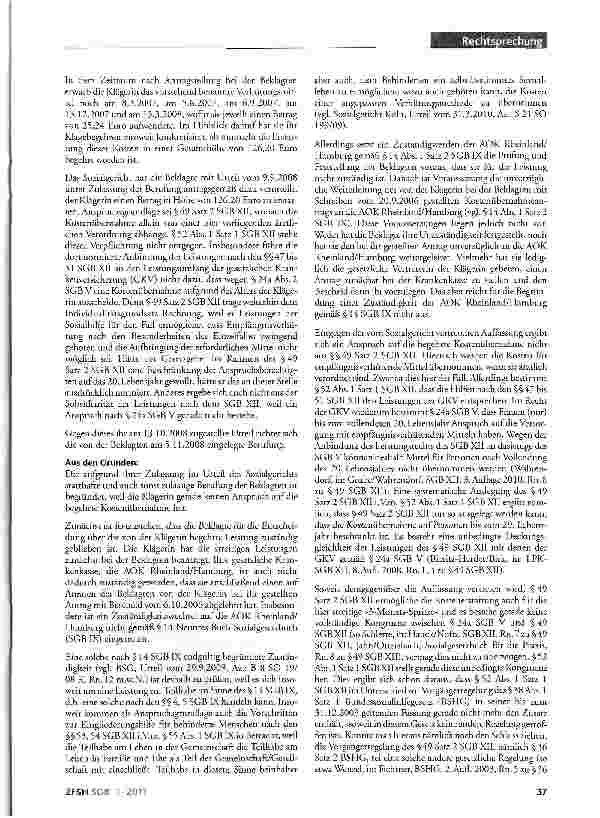 Vorschauseite 2: Empfängnisverhütende Mittel für geistig behinderte Sozialhilfeempfängerin; kein Anspruch auf Kostenübernahme; VerfassungsmäßigkeitSGB XII §§48, 49 Satz 2, 52 Abs.1 Satz 1, 53, 54,…
