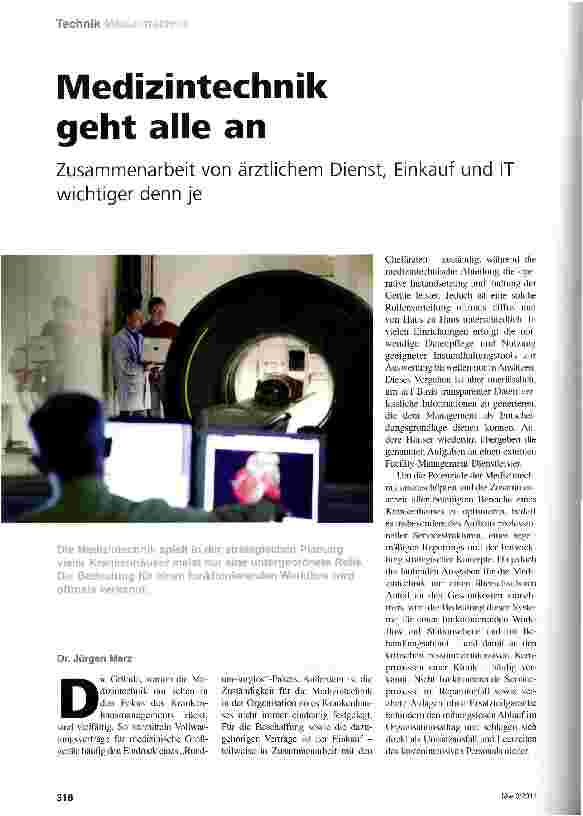 Vorschauseite 1: Medizintechnik geht alle an