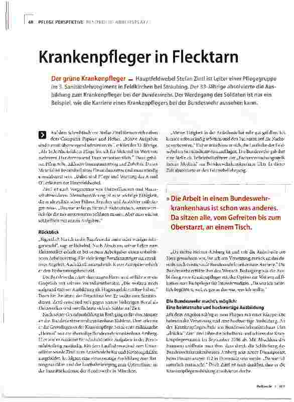 Vorschauseite 1: Krankenpfleger in Flecktarn