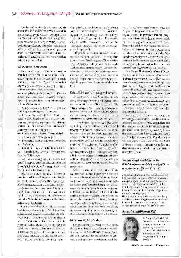 Vorschauseite 3: Die stille Angst der Gesundheitsprofis