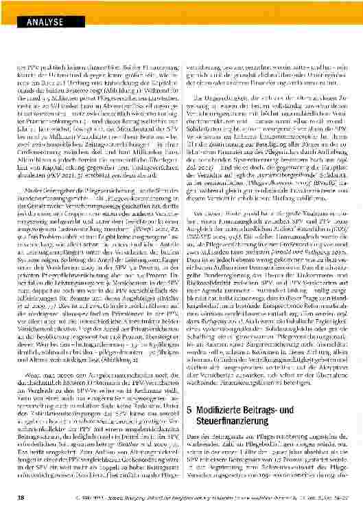 Vorschauseite 5: Zukunft der Pflegefinanzierung: Eckpunkte für eine tragfähige Reform