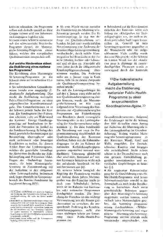 Vorschauseite 2: Problemfelder und politische Klippen bei der Durchführung eines Public-Health-Programms am Beispiel der Früherkennung von Brustkrebs