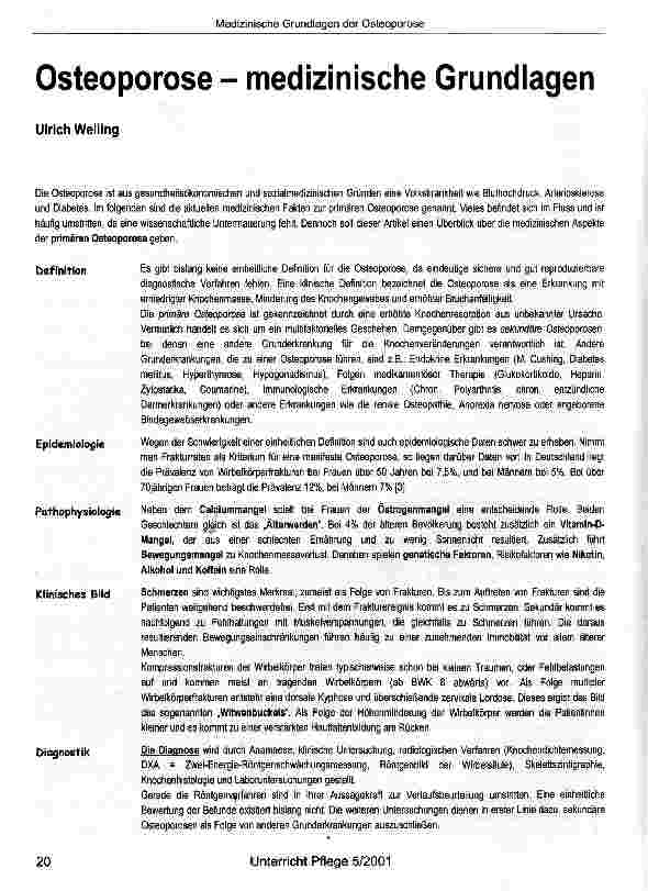 Vorschauseite 1: Osteoporose - medizinische Grundlagen