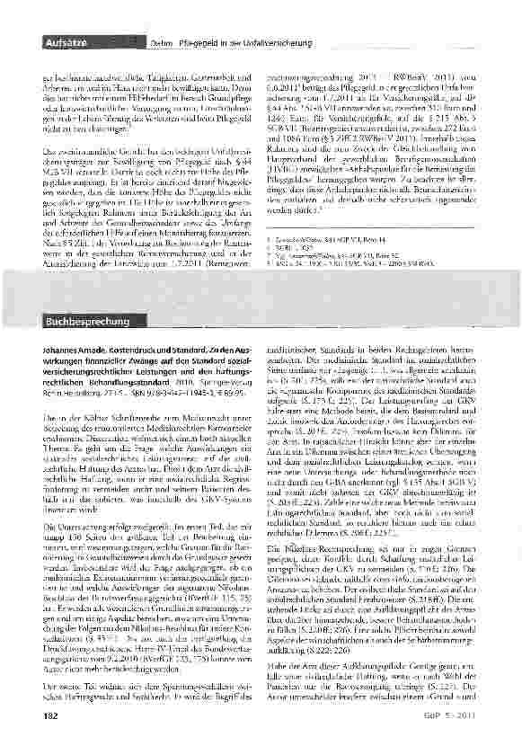 Vorschauseite 2: Neue Rechtsprechung zu Voraussetzungen und Inhalt des Pflegegeldes in der gesetzlichen Unfallversicherung