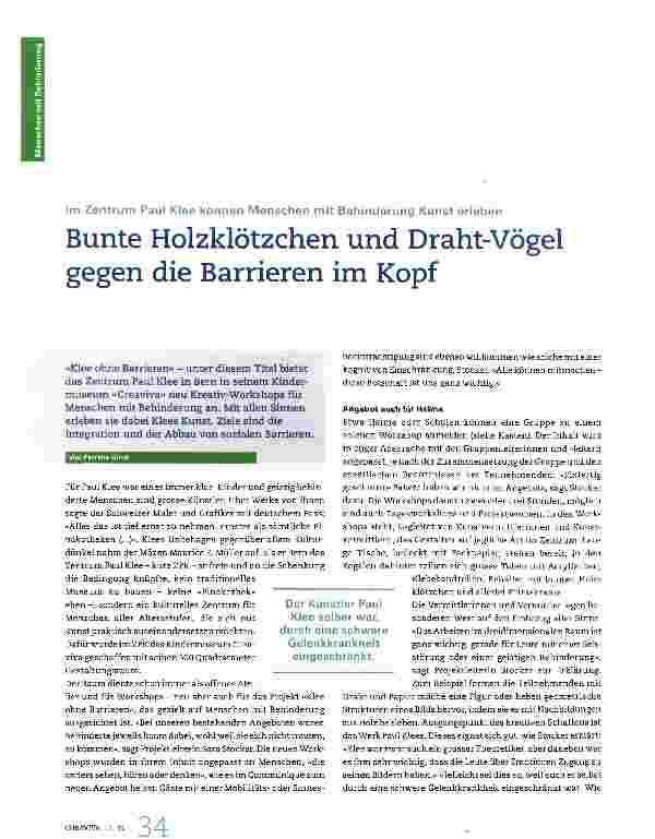 Vorschauseite 1: Bunte Holzklötzchen und Draht-Vögel gegen die Barrieren im Kopf