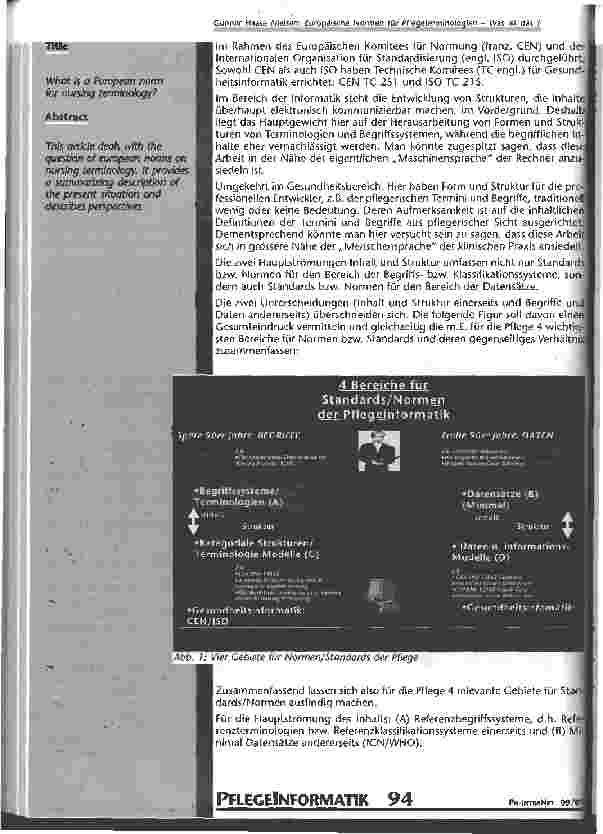 Vorschauseite 2: Europäische Normen für Pflegeterminologien - was ist das?