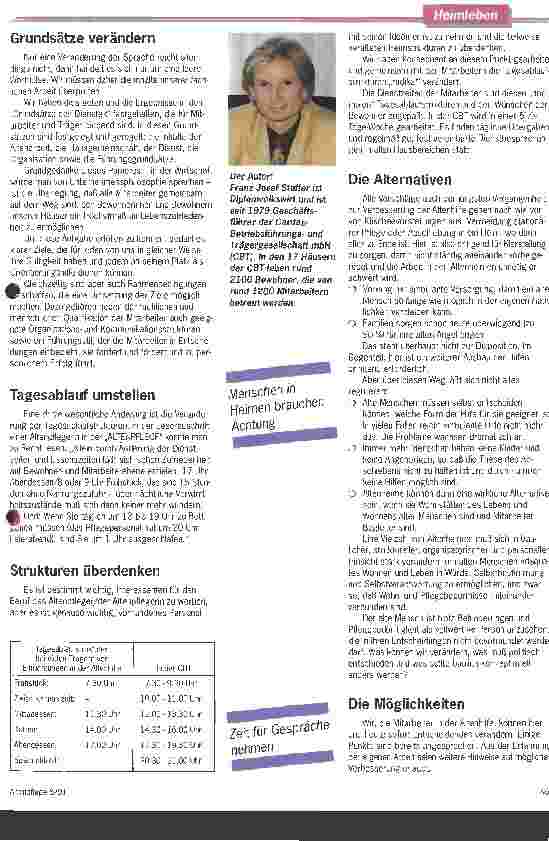 Vorschauseite 2: Freundlichkeit ist nicht teuer Vorschläge für menschlicheres Miteinander in Heimen