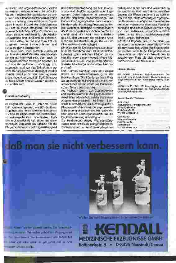 Vorschauseite 3: Die neue Pflege - ein holistisches Modell 4. Folge (Schluß): Die psychosoziale Betreuung in der täglichen Praxis