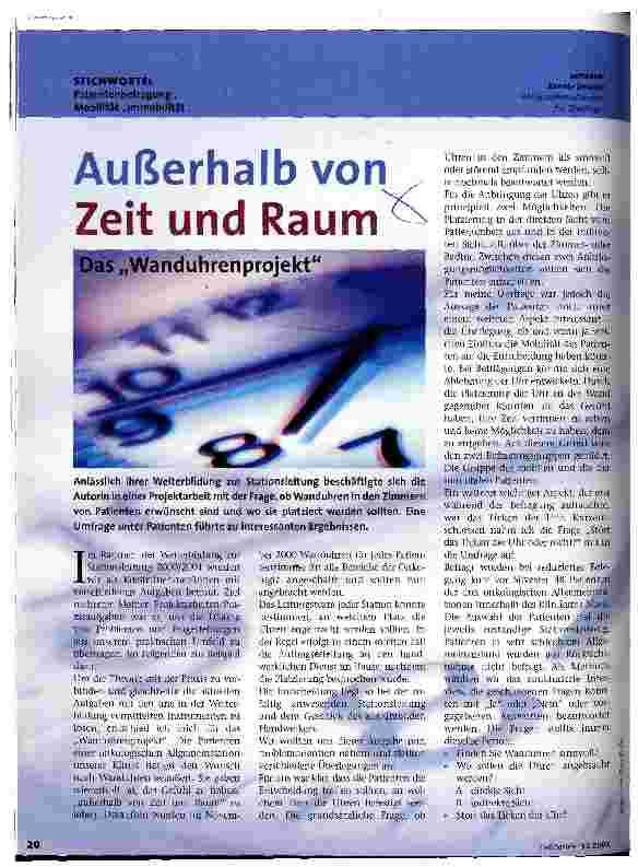 Vorschauseite 1: Außerhalb von Zeit und Raum Das Wanduhrenprojekt