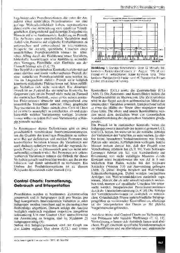 Vorschauseite 2: Statistische Prozeßkontrolle zum Qualitätsmanagement in der Anästhesie