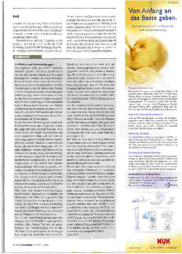 Vorschauseite 3: Generell screenen auf Gestationsdiabetes?