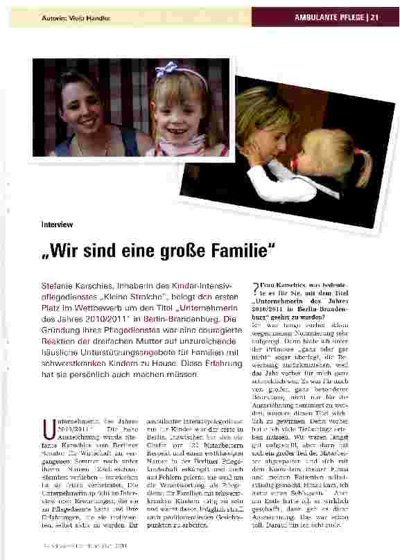 Vorschauseite 1: „Wir sind eine große Familie