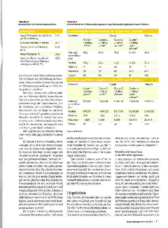 Vorschauseite 4: Kosten-Nutzen-Bewertung in der Versorgungchronischer Wunden - Clusteranalyse nach Dauer der Behandlung und Kostentypologie