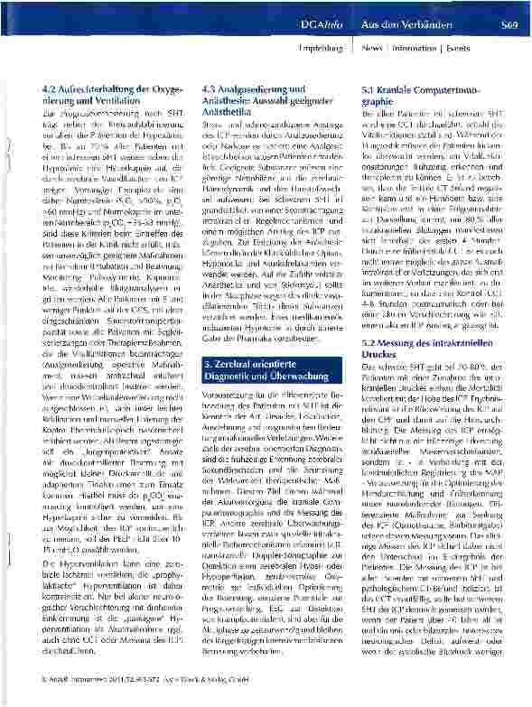 Vorschauseite 5: Aktualisierte Empfehlungen: Innerklinische Akutversorgung des Patienten mit schwerem Schädel-Hirn-Trauma