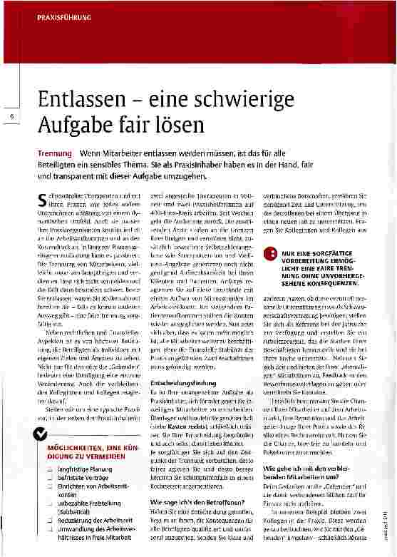Vorschauseite 1: Entlassen - eine schwierige Aufgabe fair lösen