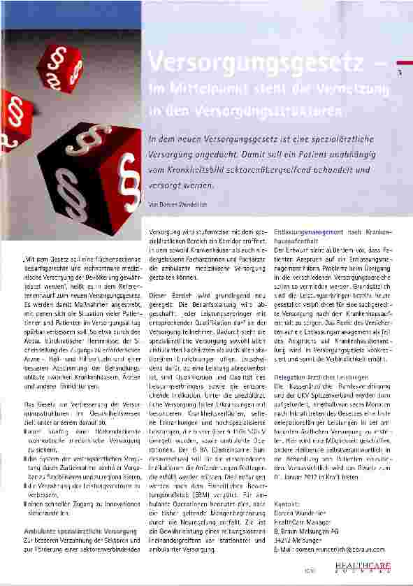 Vorschauseite 1: Versorgungsgesetz