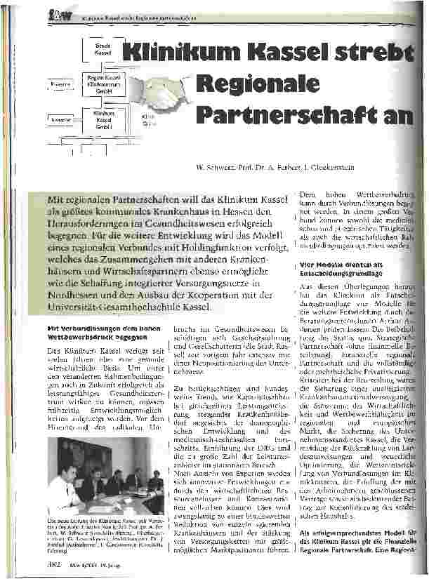 Vorschauseite 1: Klinikum Kassel strebt Regionale Partnerschaft an