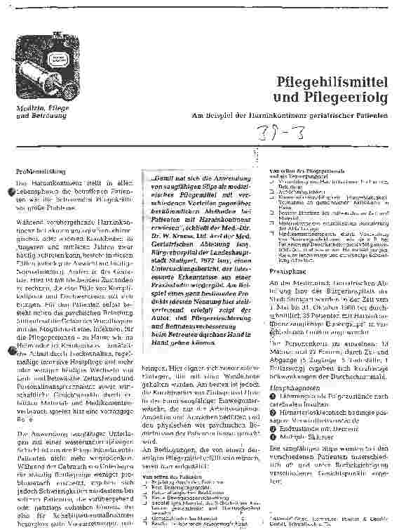 Vorschauseite 1: Pflegehilfsmittel und Pflegeerfolg