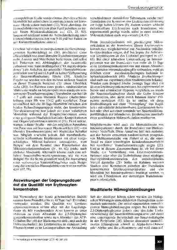 Vorschauseite 6: Anämie, Bluttransfusion und Gewebeoxygenation