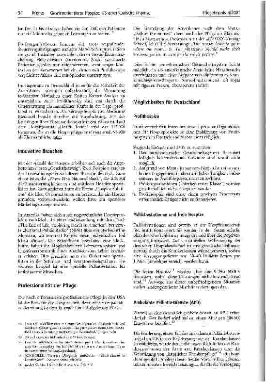 Vorschauseite 3: Gewinnorientierte Hospize, US-amerikanische Impulse für Deutschland?