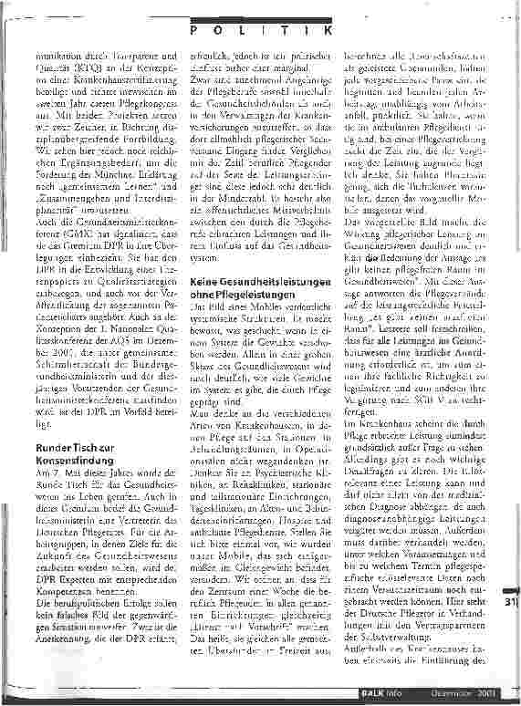 Vorschauseite 3: Gesundheitspolitik muss immer auch Pflegepolitik sein
