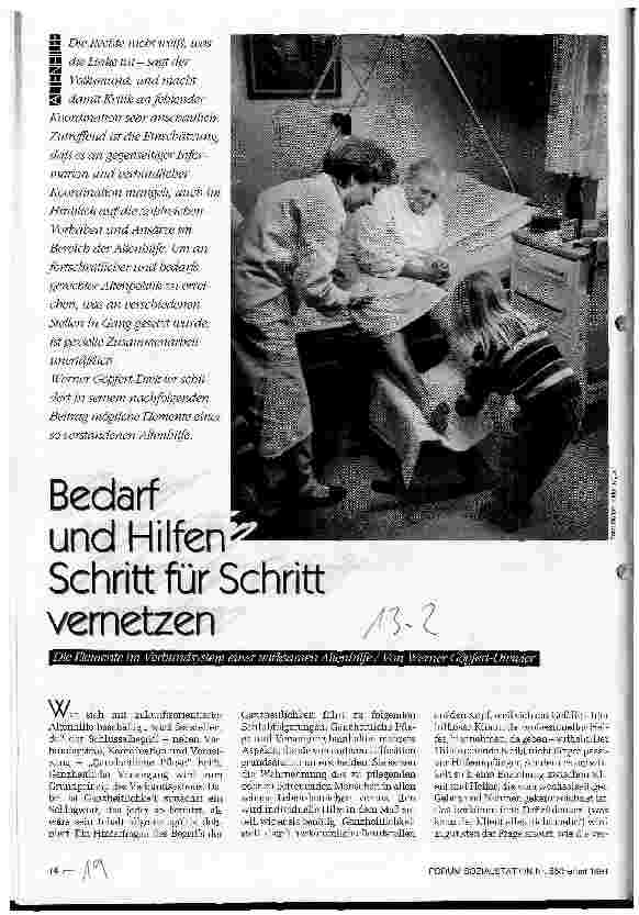 Vorschauseite 1: Bedarf und Hilfen Schritt für Schritt vernetzen