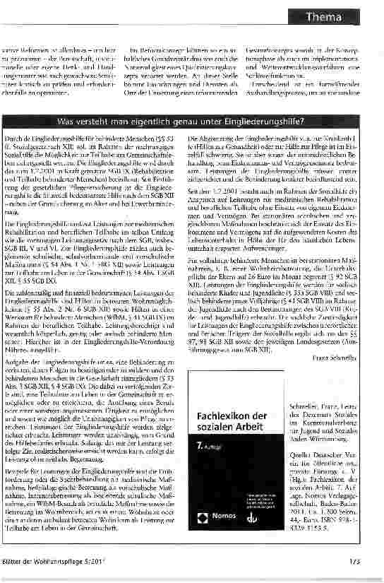 Vorschauseite 3: Von der Einrichtung zur Person Reform der Eingliederungshilfe und ihre Bedeutung für Dienste und Einrichtungen