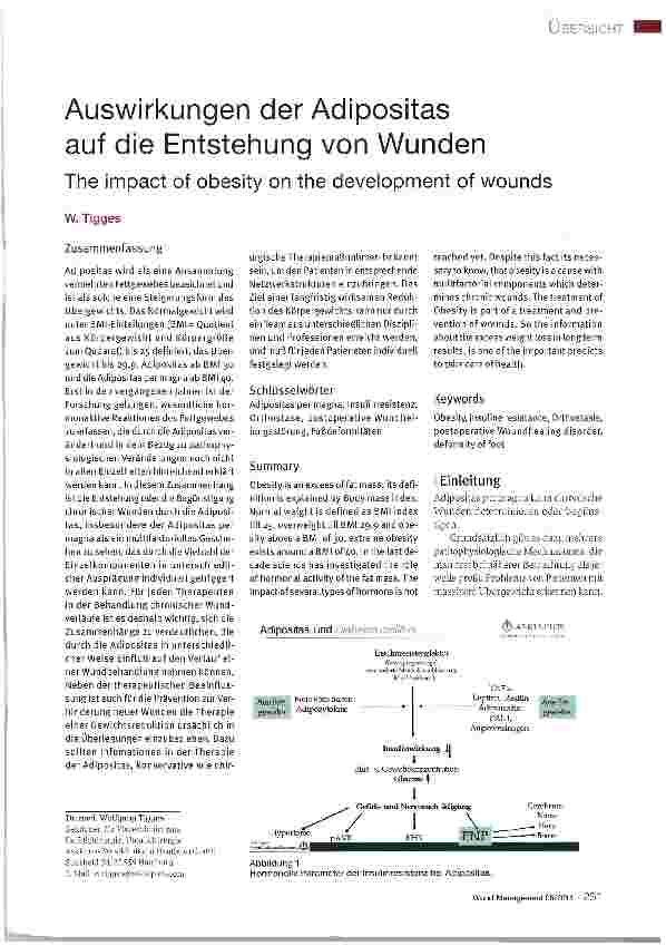 Vorschauseite 1: Auswirkungen der Adipositas auf die Entstehung von Wunden