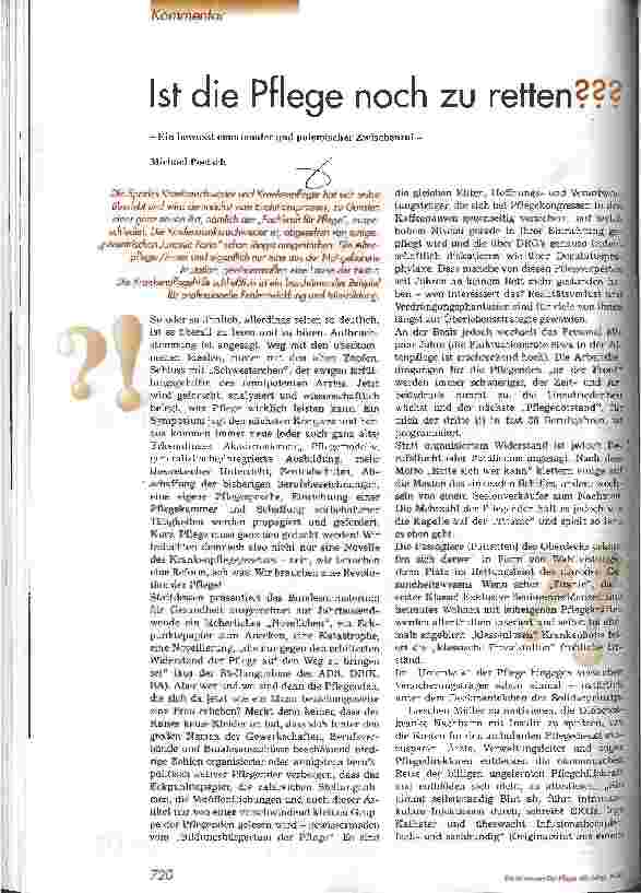 Vorschauseite 1: Ist die Pflege noch zu retten???
