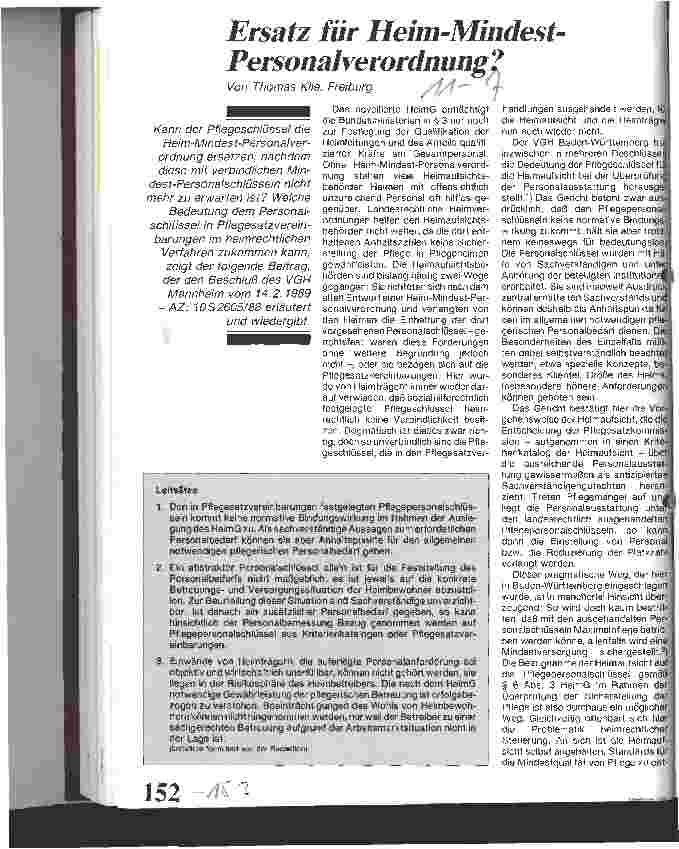Vorschauseite 1: Ersatz für Heim-Mindest-Personalverordnung?