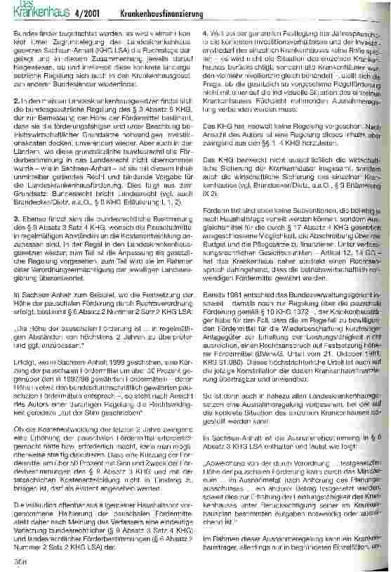 Vorschauseite 2: Pauschale Krankenhausförderung - Rechtsanspruch des Krankenhauses ode im Belieben der Länder?